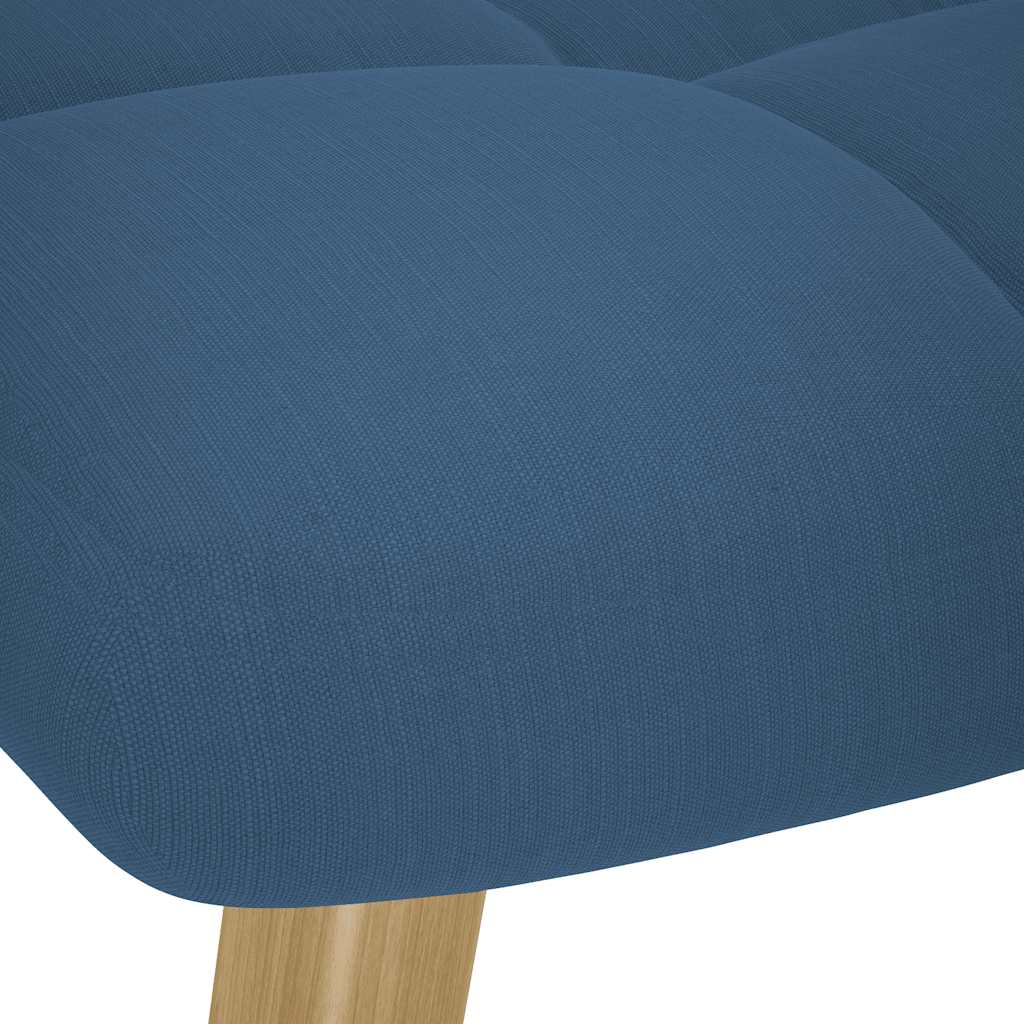 vidaXL Sillón de relax con taburete tela azul