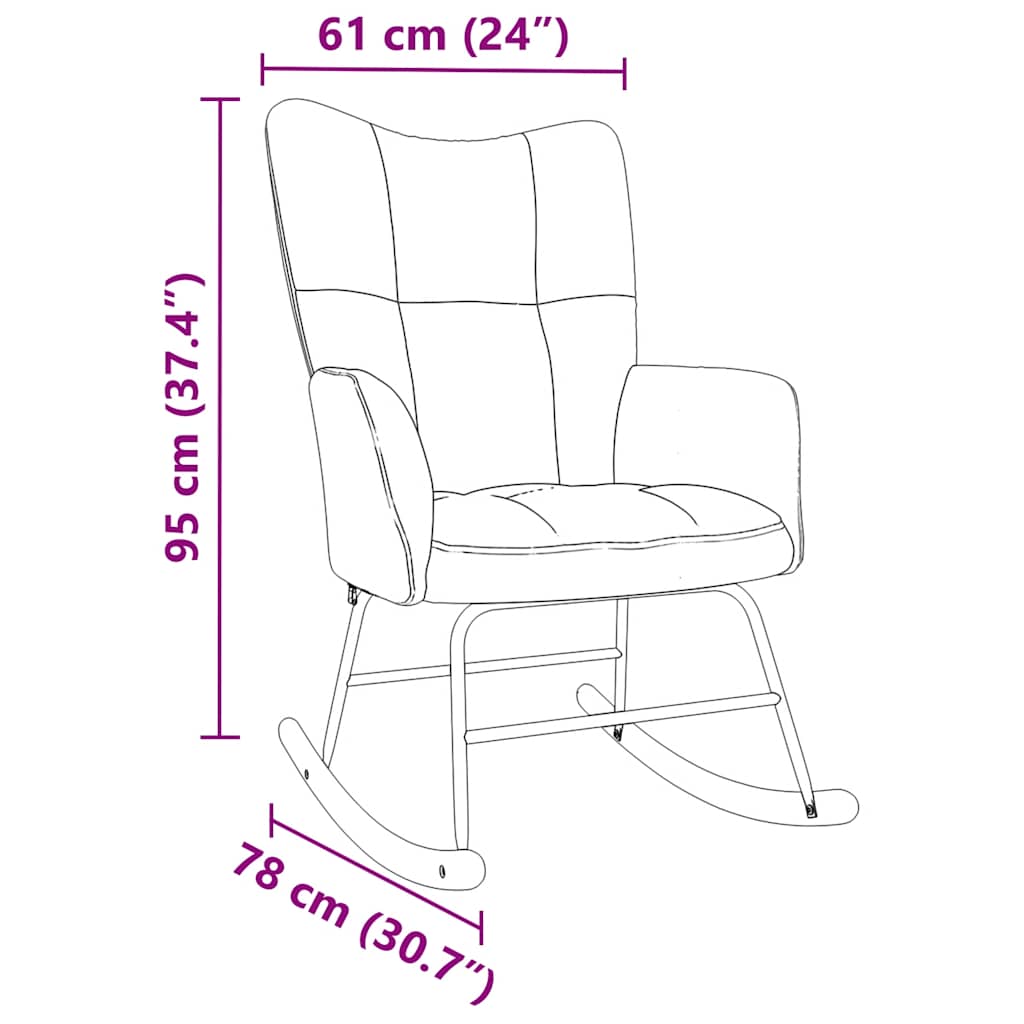 vidaXL Silla mecedora de tela gris oscuro