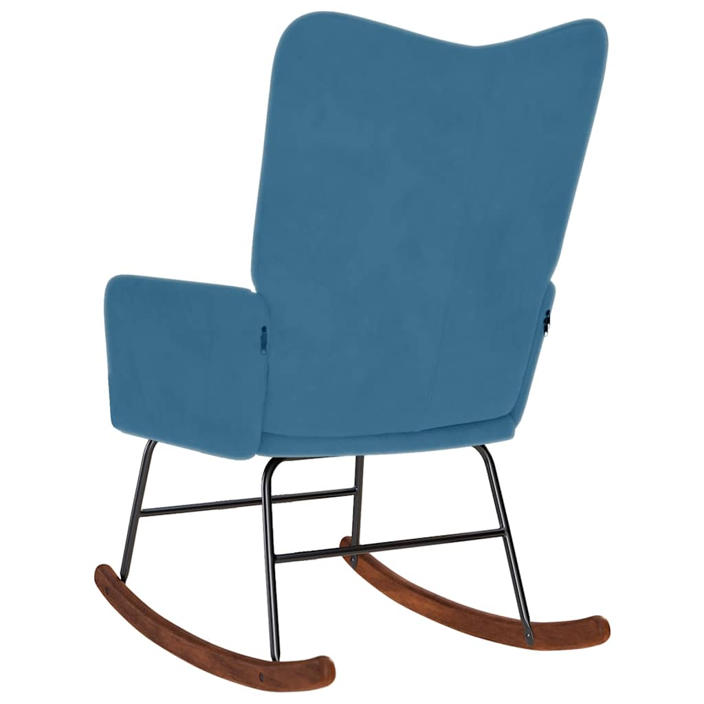 vidaXL Silla mecedora de terciopelo azul