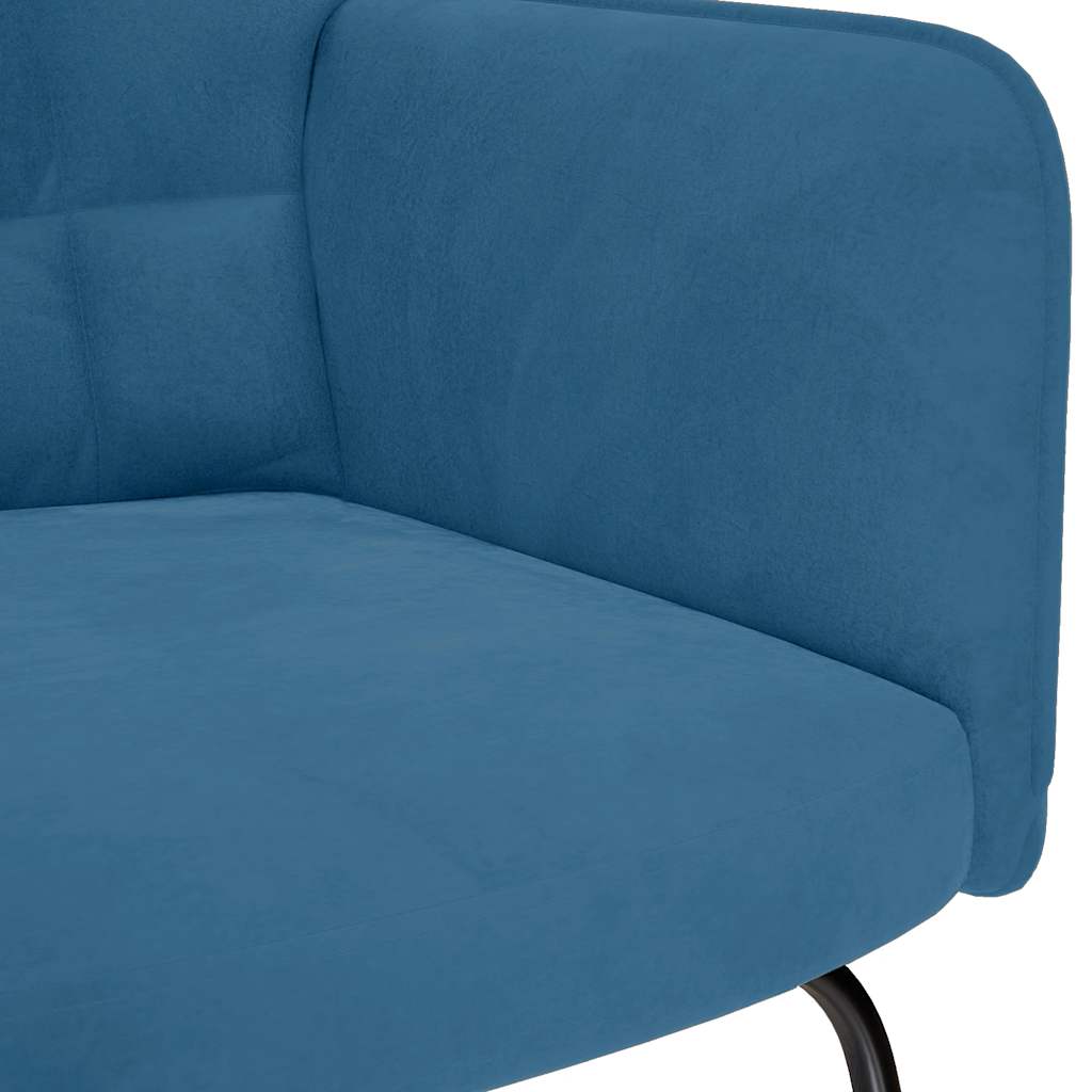 vidaXL Silla mecedora de terciopelo azul