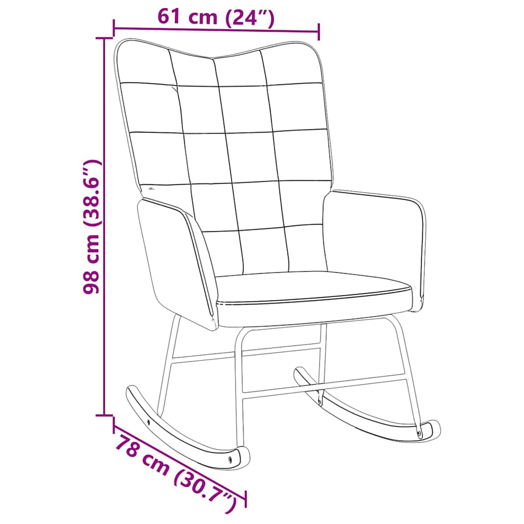 vidaXL Silla mecedora de terciopelo azul