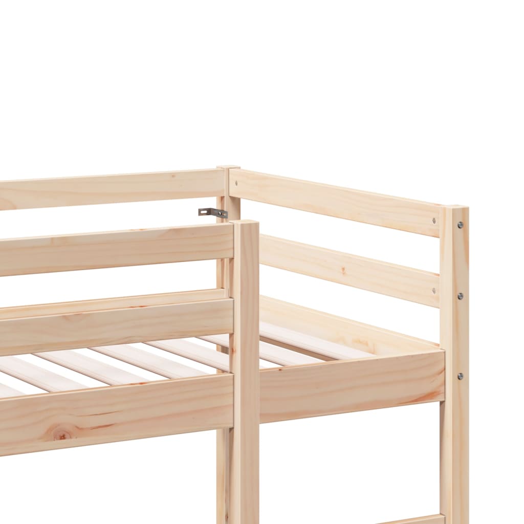 vidaXL Cama alta sin colchón madera maciza de pino 80x200 cm