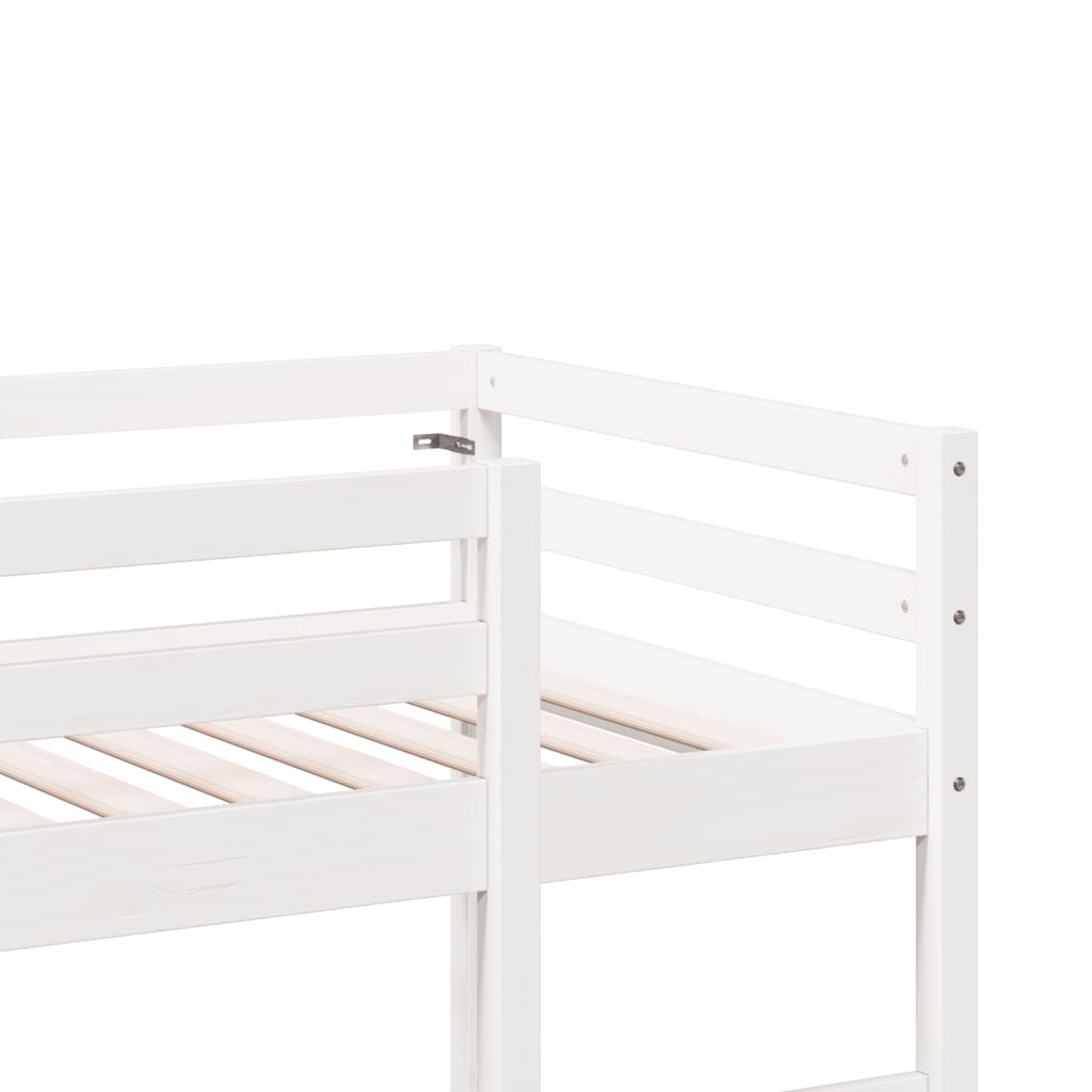 vidaXL Cama alta sin colchón madera maciza de pino blanco 75x190 cm