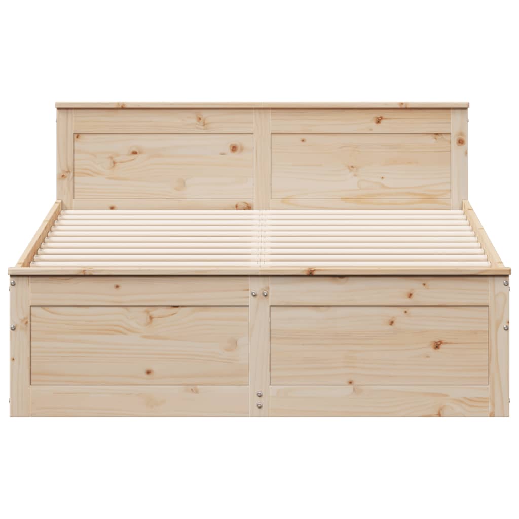 vidaXL Cama con cabecero sin colchón madera maciza de pino 160x200 cm