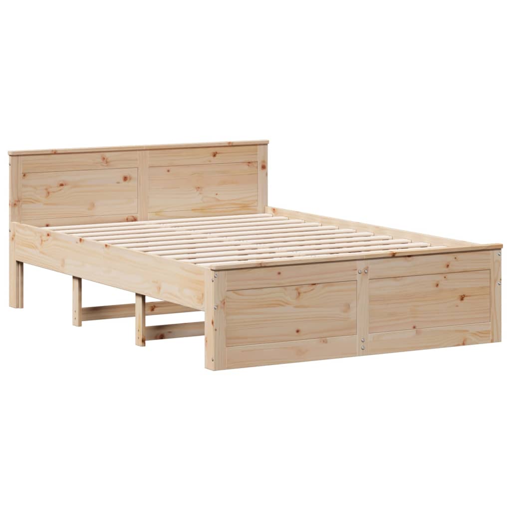 vidaXL Cama con cabecero sin colchón madera maciza de pino 160x200 cm