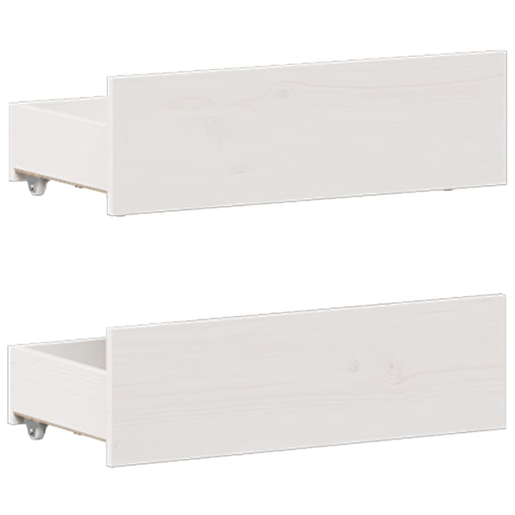 vidaXL Cama con cabecero sin colchón madera maciza blanca 135x190 cm