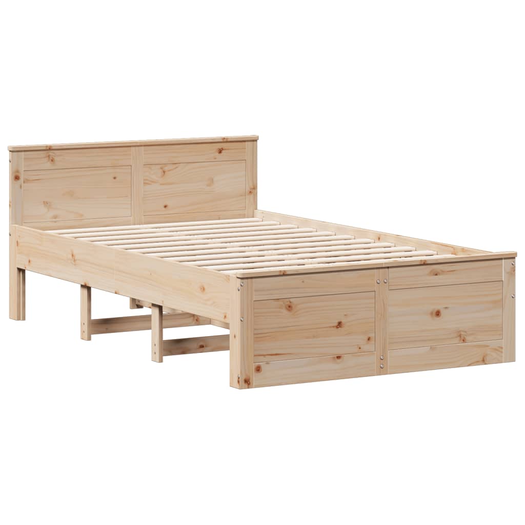 vidaXL Cama con cabecero sin colchón madera maciza de pino 120x190 cm