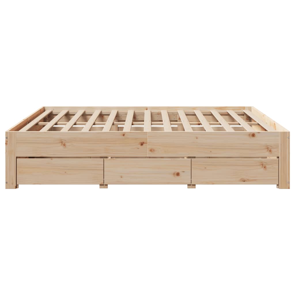 vidaXL Cama con cajones sin colchón madera maciza de pino 200x200 cm