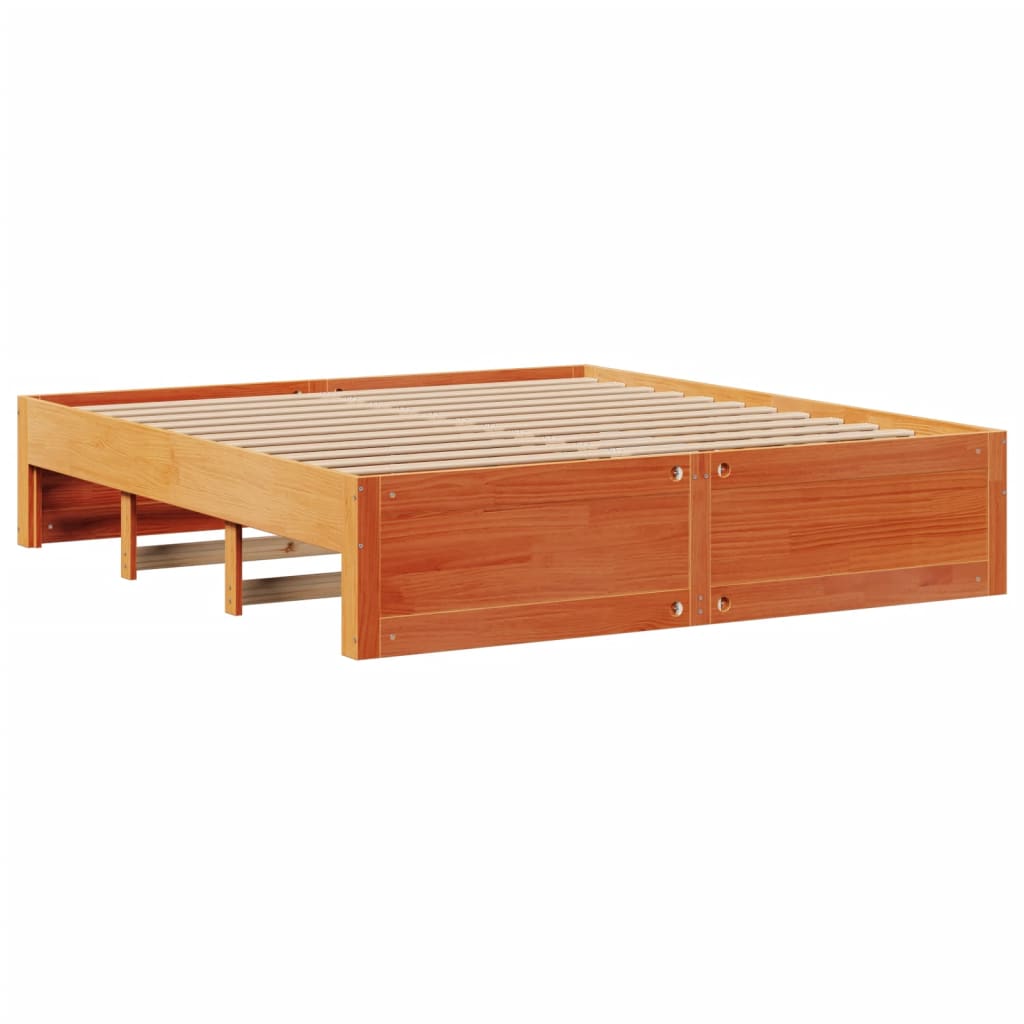 vidaXL Cama con cajones sin colchón madera maciza marrón 180x200 cm