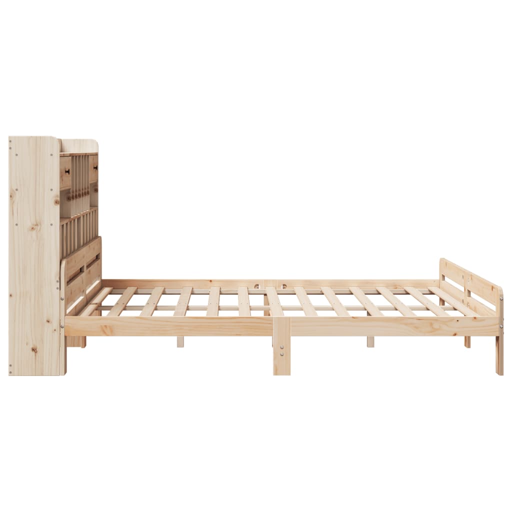 vidaXL Cama con estantería sin colchón madera maciza de pino 200x200cm