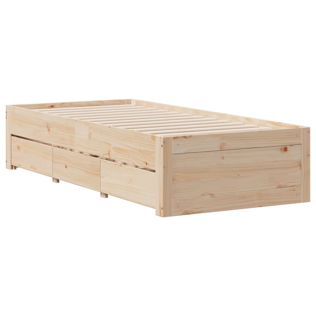 vidaXL Cama con estantería sin colchón madera maciza de pino 100x200cm