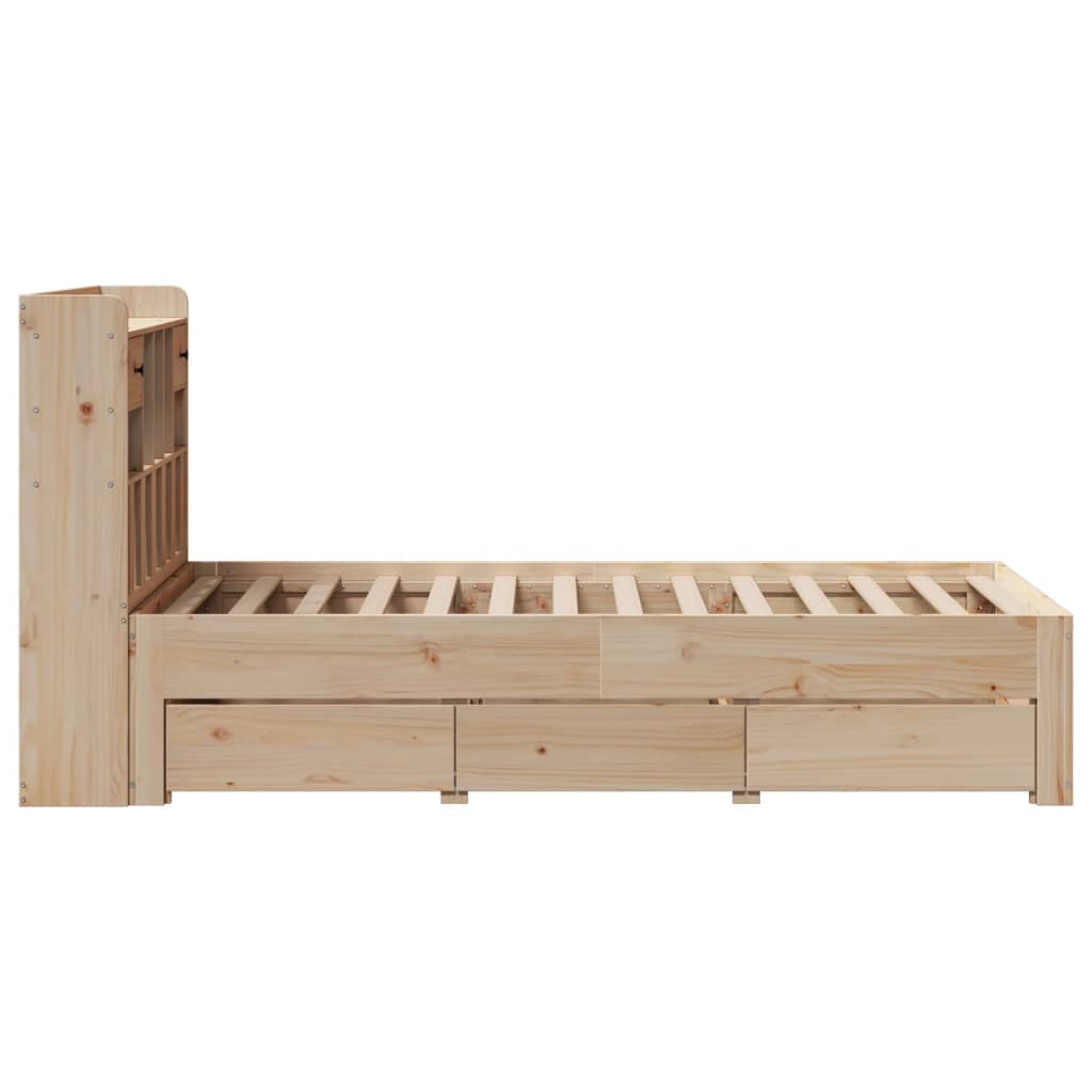 vidaXL Cama con estantería sin colchón madera maciza de pino 100x200cm