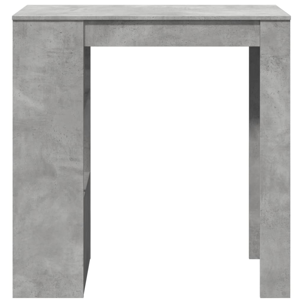 vidaXL Mesa alta bar con estantes madera gris hormigón 102x50x103,5cm