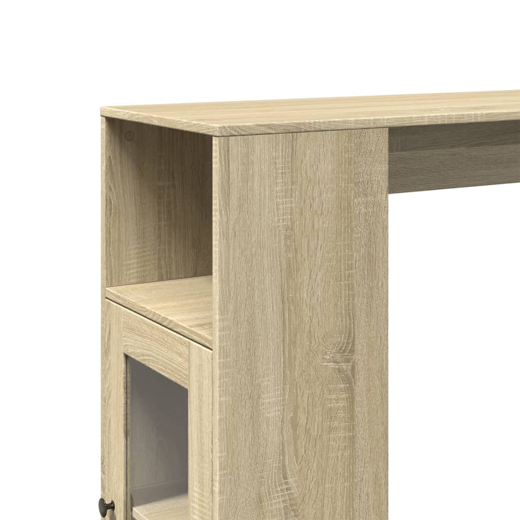 vidaXL Mesa alta bar con estantes madera roble Sonoma 101x40x103,5 cm