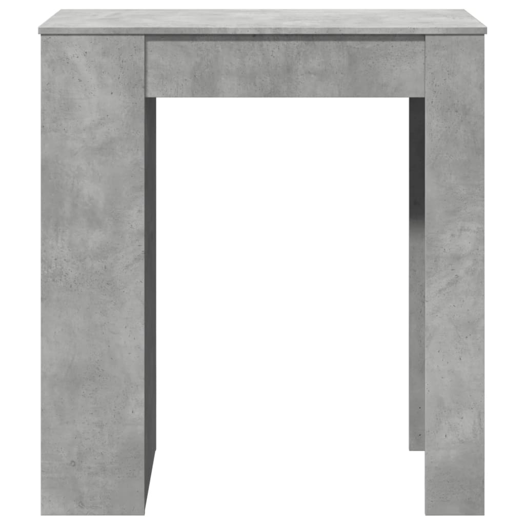 vidaXL Mesa alta bar con estantes madera gris hormigón 95x47x103,5 cm