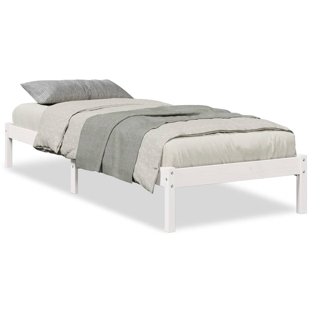 vidaXL Cama extralarga sin colchón madera maciza pino blanca 80x210 cm