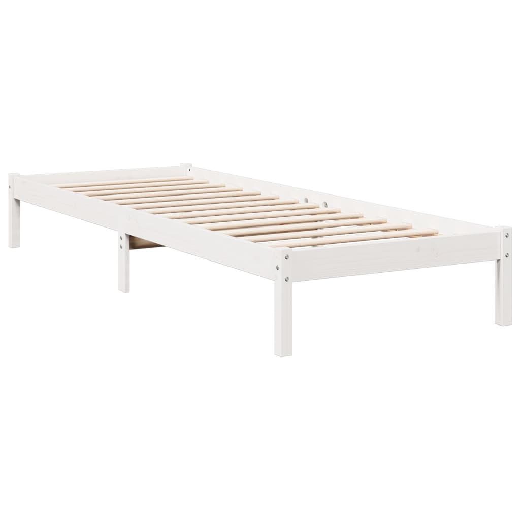 vidaXL Cama extralarga sin colchón madera maciza pino blanca 80x210 cm