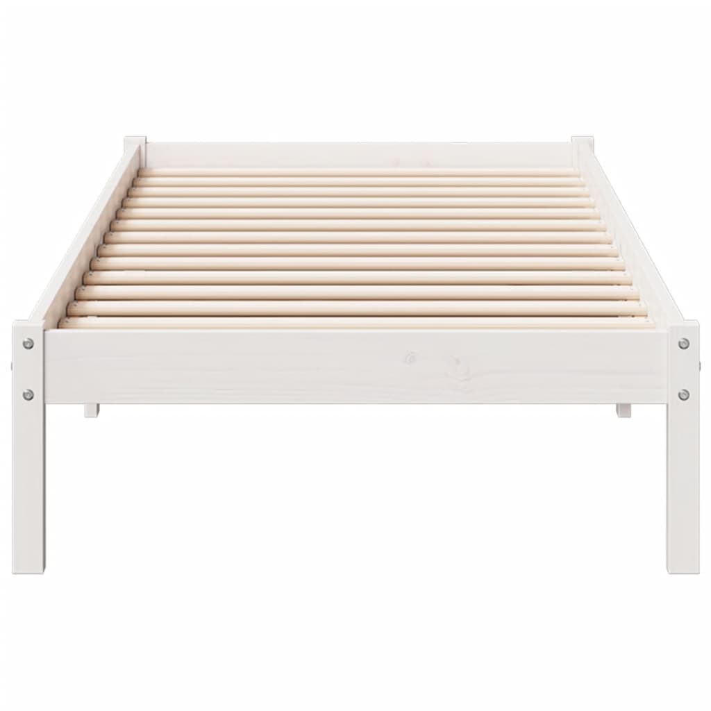 vidaXL Cama extralarga sin colchón madera maciza pino blanca 80x210 cm