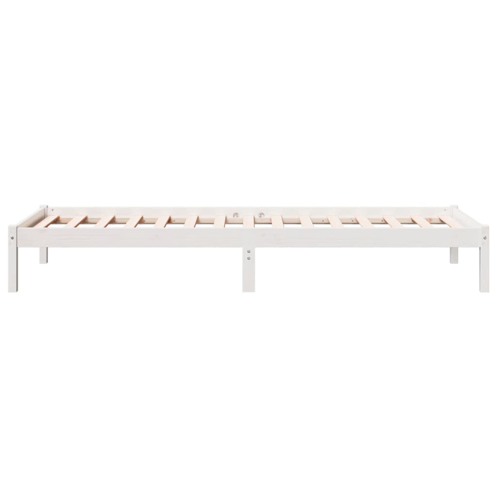 vidaXL Cama extralarga sin colchón madera maciza pino blanca 80x210 cm