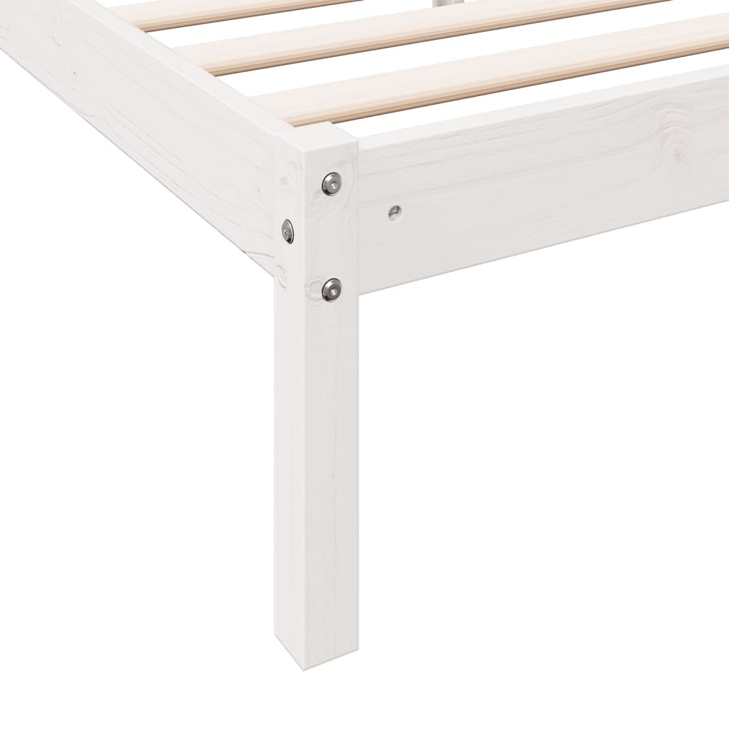 vidaXL Cama extralarga sin colchón madera maciza pino blanca 80x210 cm