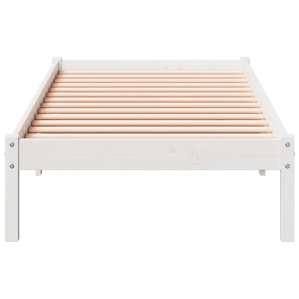 vidaXL Cama extralarga sin colchón madera maciza pino blanca 90x210 cm