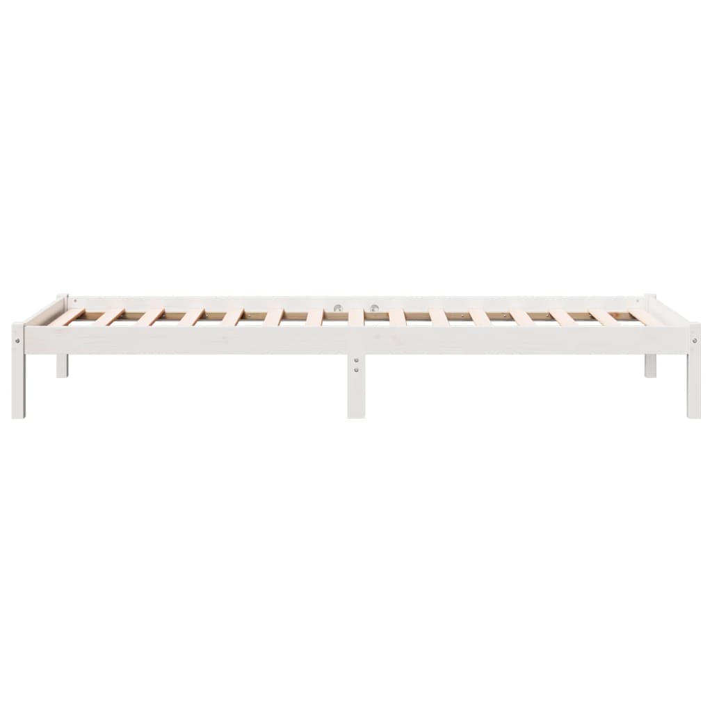 vidaXL Cama extralarga sin colchón madera maciza pino blanca 90x210 cm