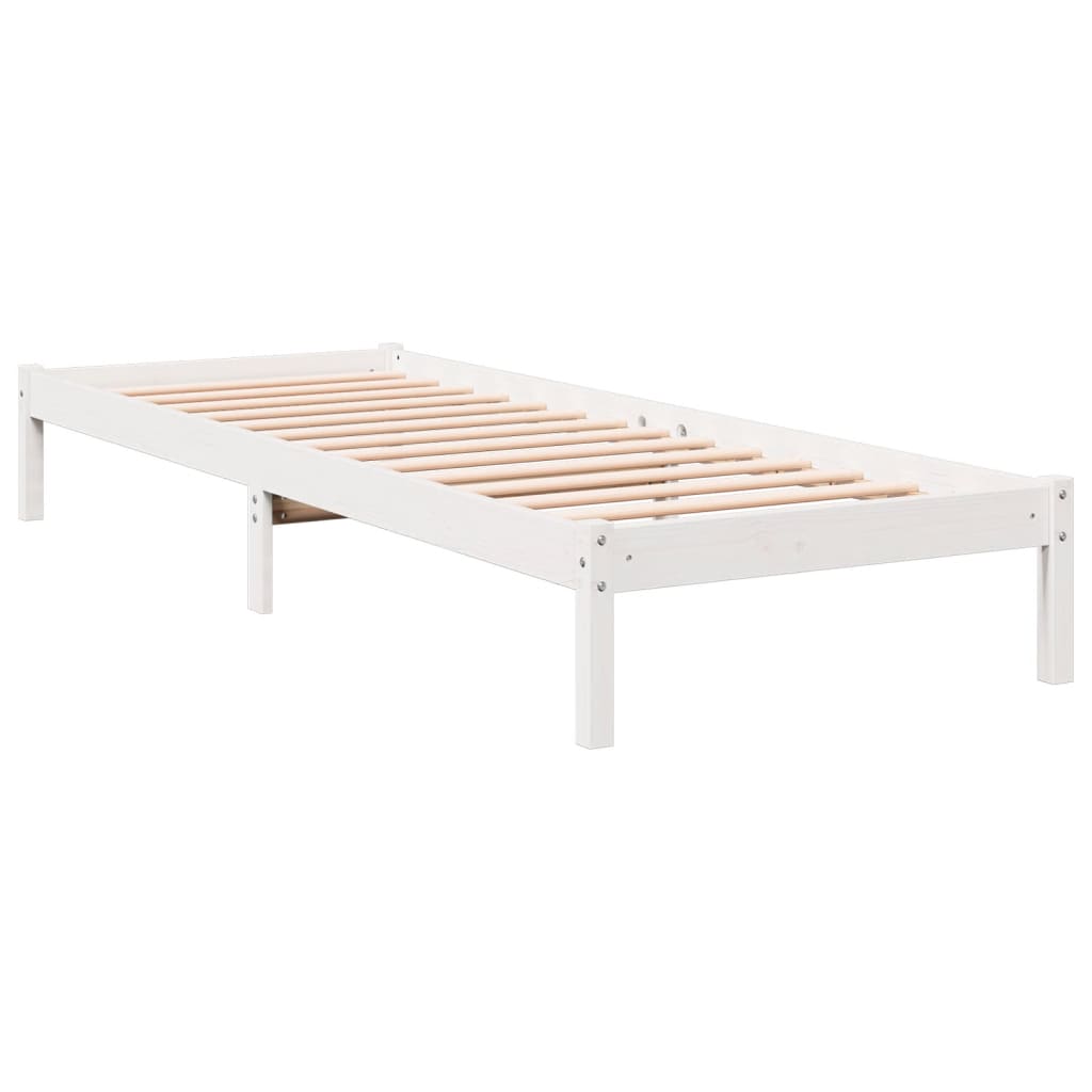 vidaXL Cama extralarga sin colchón madera maciza pino blanca 90x210 cm