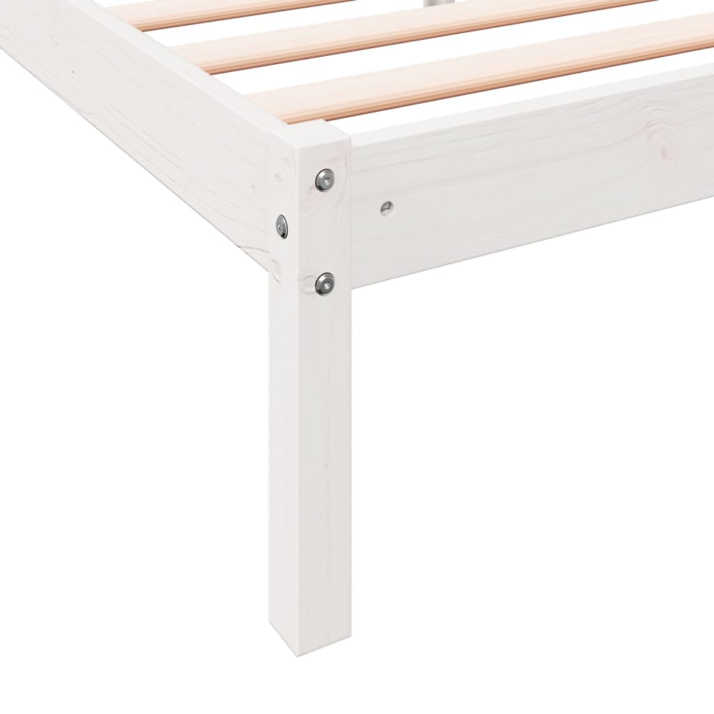 vidaXL Cama extralarga sin colchón madera maciza pino blanca 90x210 cm