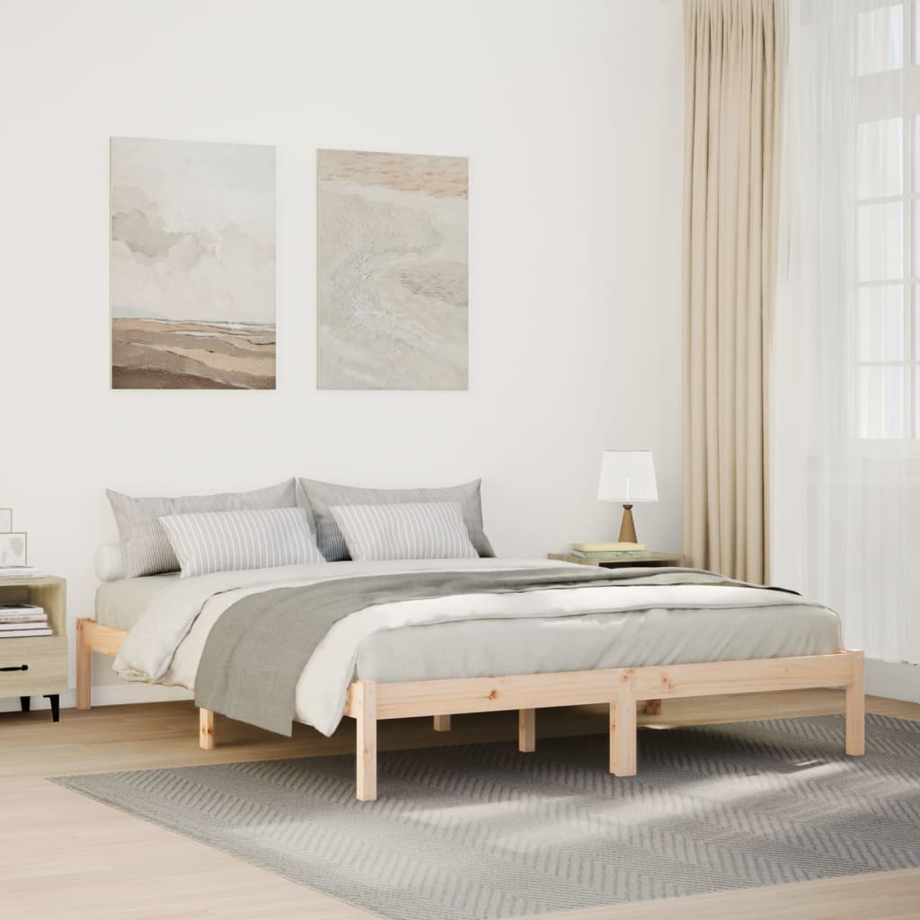 vidaXL Cama extralarga sin colchón madera maciza de pino 160x210 cm