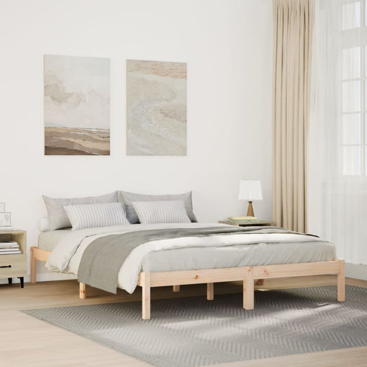 vidaXL Cama extralarga sin colchón madera maciza de pino 160x210 cm