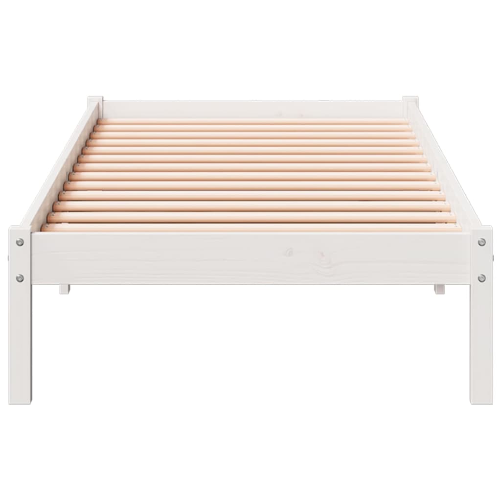 vidaXL Cama extralarga sin colchón madera maciza pino blanca 90x220 cm