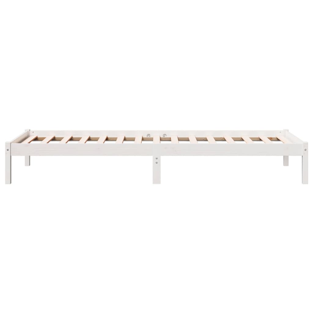 vidaXL Cama extralarga sin colchón madera maciza pino blanca 90x220 cm