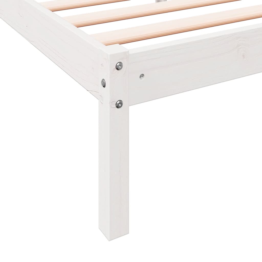 vidaXL Cama extralarga sin colchón madera maciza pino blanca 90x220 cm