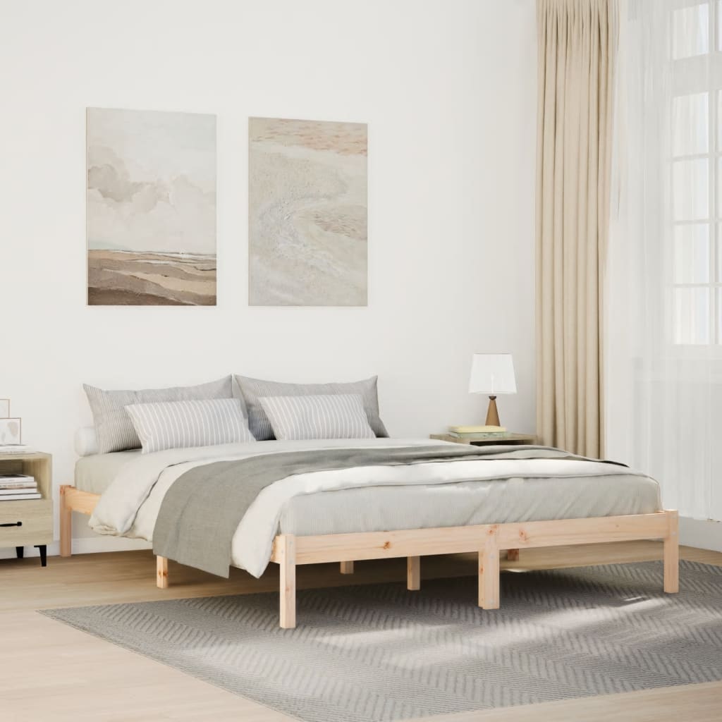 vidaXL Cama extralarga sin colchón madera maciza de pino 160x220 cm