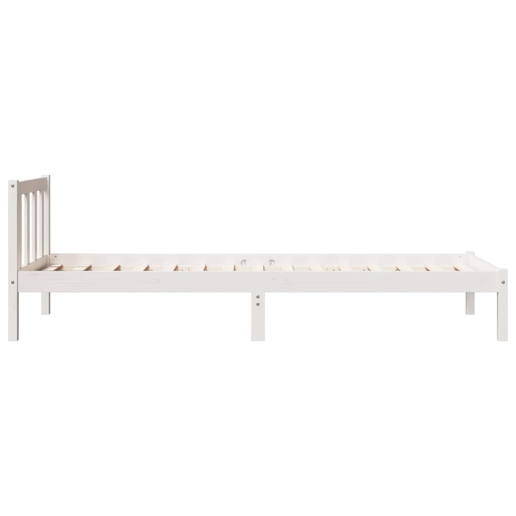 vidaXL Cama extralarga sin colchón madera maciza pino blanca 80x210 cm