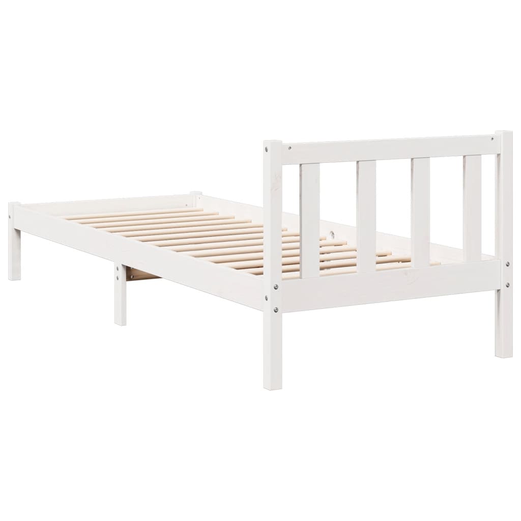 vidaXL Cama extralarga sin colchón madera maciza pino blanca 80x210 cm