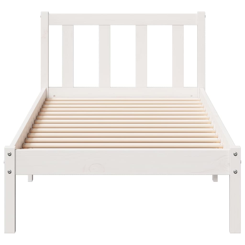 vidaXL Cama extralarga sin colchón madera maciza pino blanca 90x210 cm