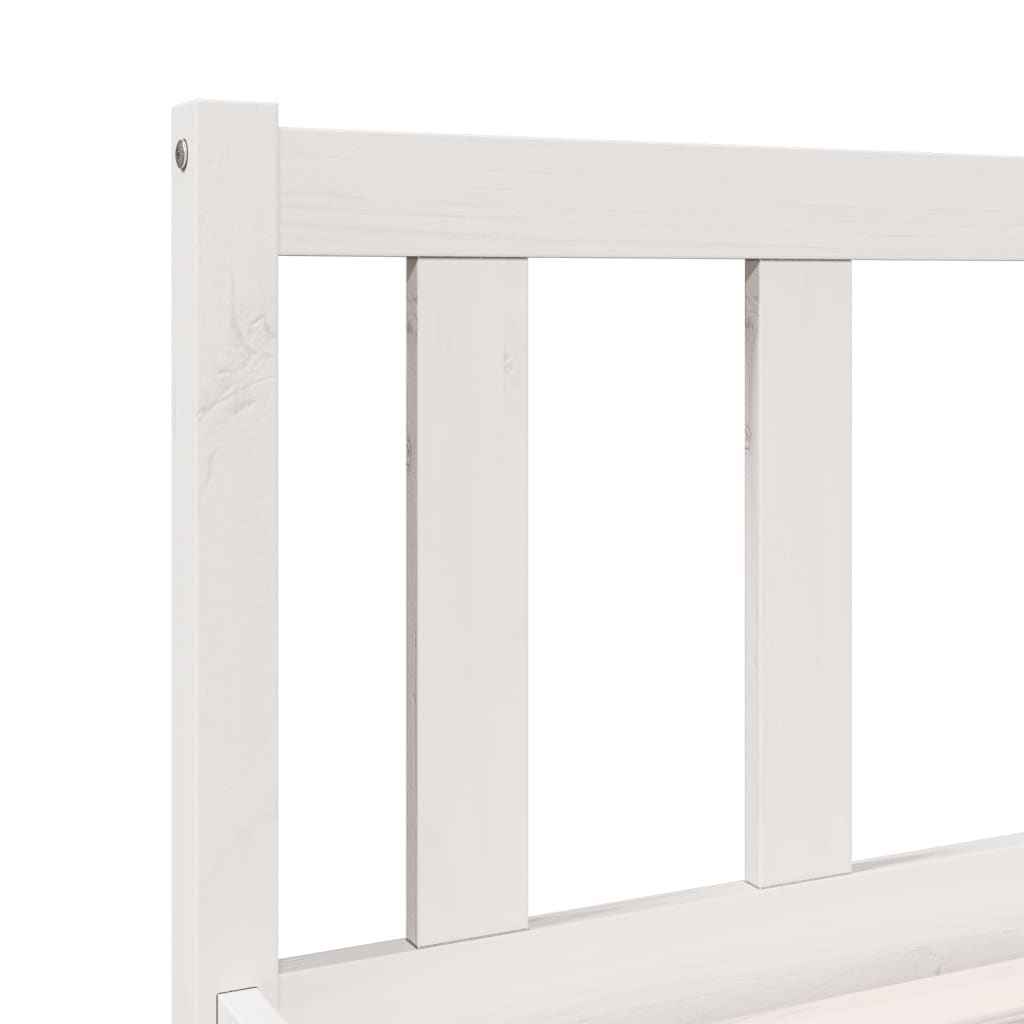 vidaXL Cama extralarga sin colchón madera maciza pino blanca 90x210 cm