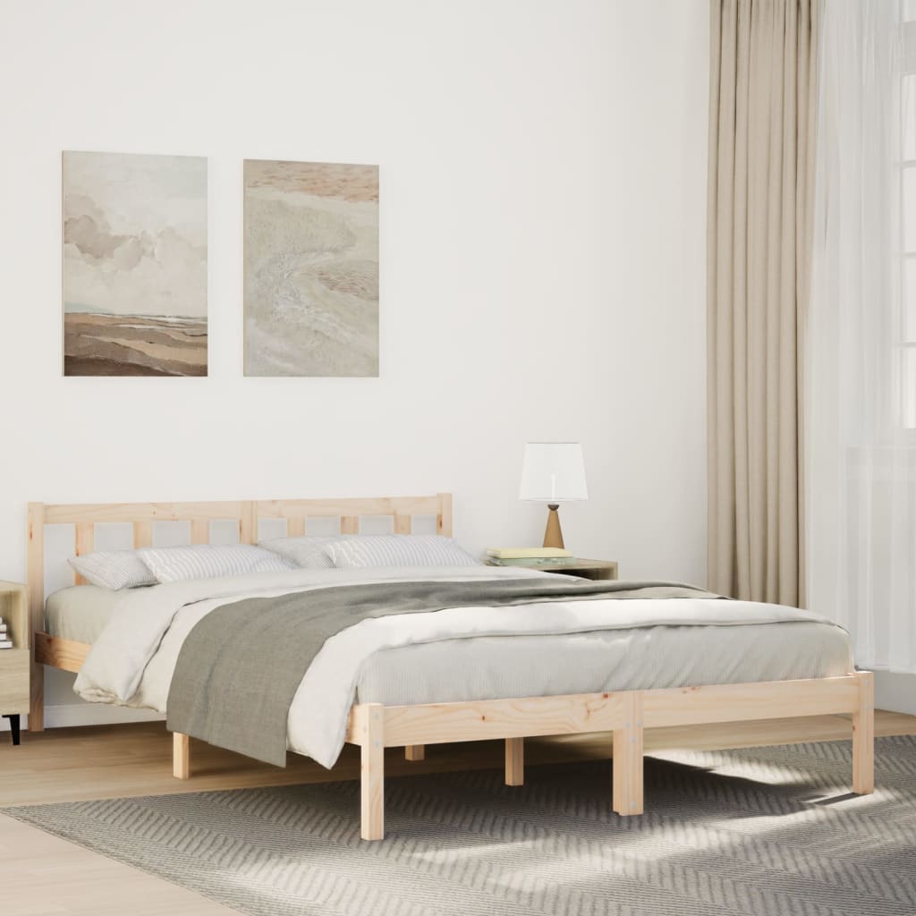 vidaXL Cama extralarga sin colchón madera maciza de pino 140x210 cm