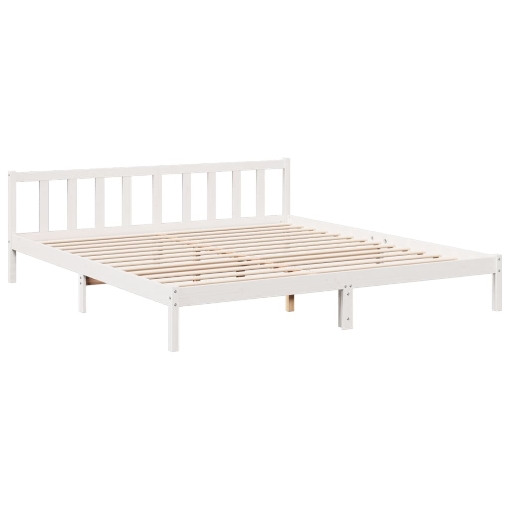 vidaXL Cama extralarga sin colchón madera maciza pino blanca 200x210cm