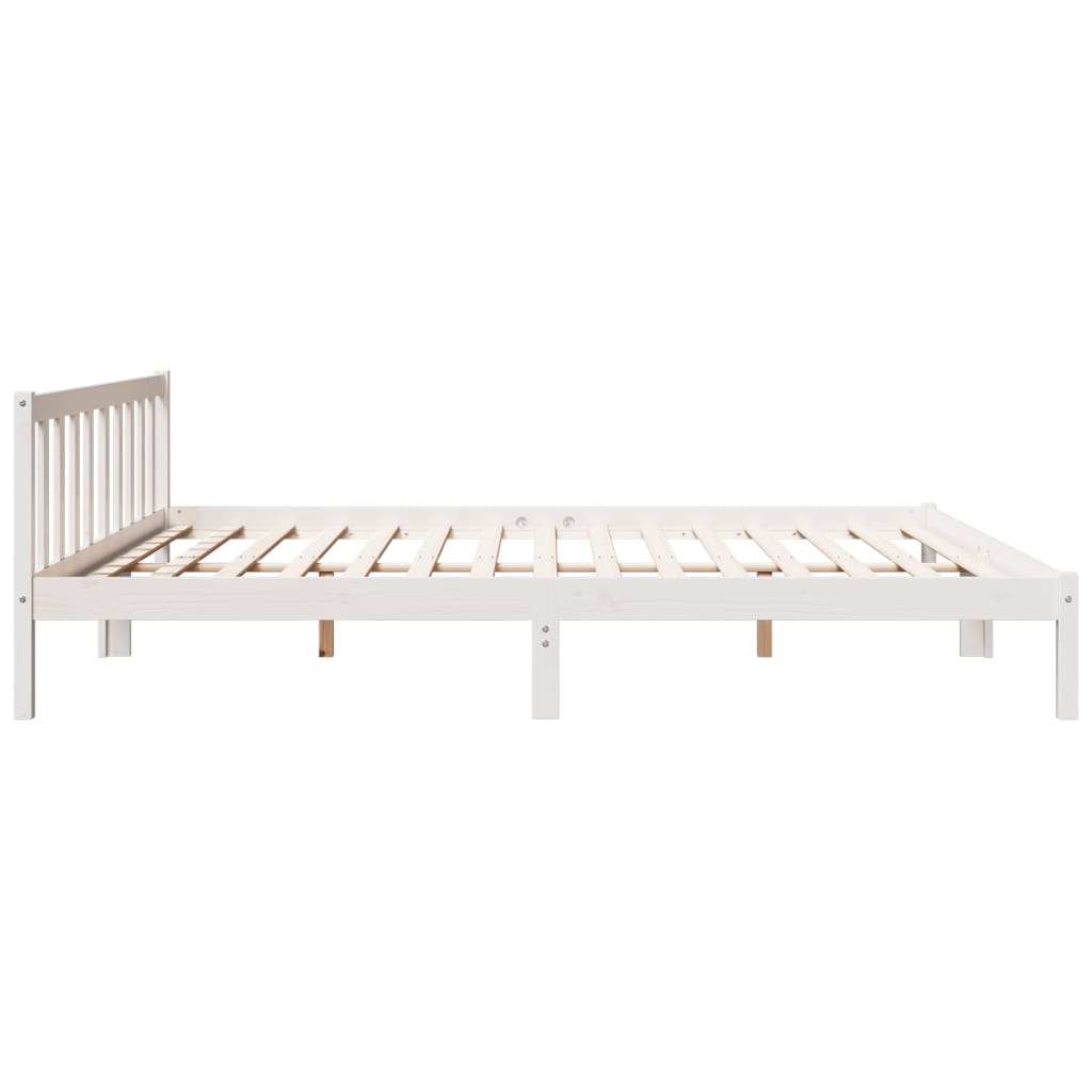 vidaXL Cama extralarga sin colchón madera maciza pino blanca 200x210cm