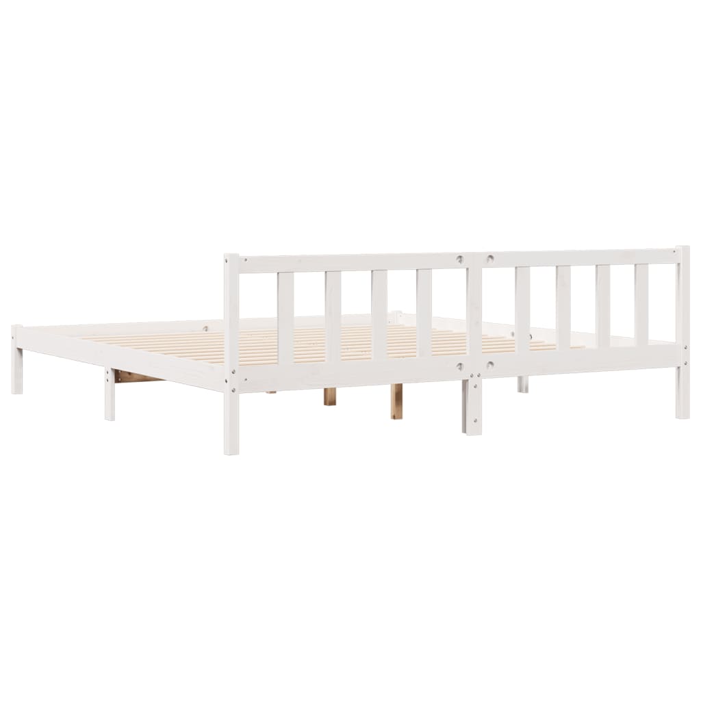 vidaXL Cama extralarga sin colchón madera maciza pino blanca 200x210cm