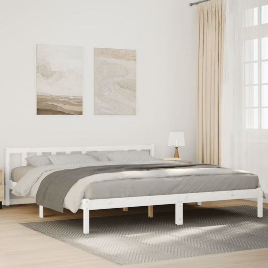 vidaXL Cama extralarga sin colchón madera maciza pino blanca 200x210cm