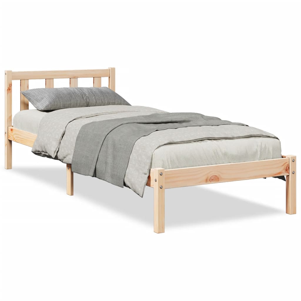 vidaXL Cama extralarga sin colchón madera maciza de pino 90x220 cm