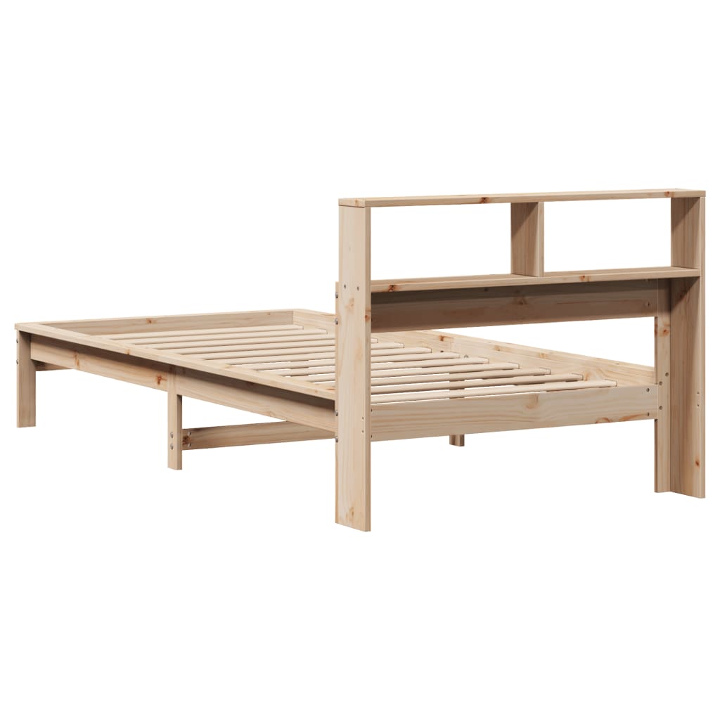 vidaXL Cama con estantería sin colchón madera maciza de pino 100x200cm