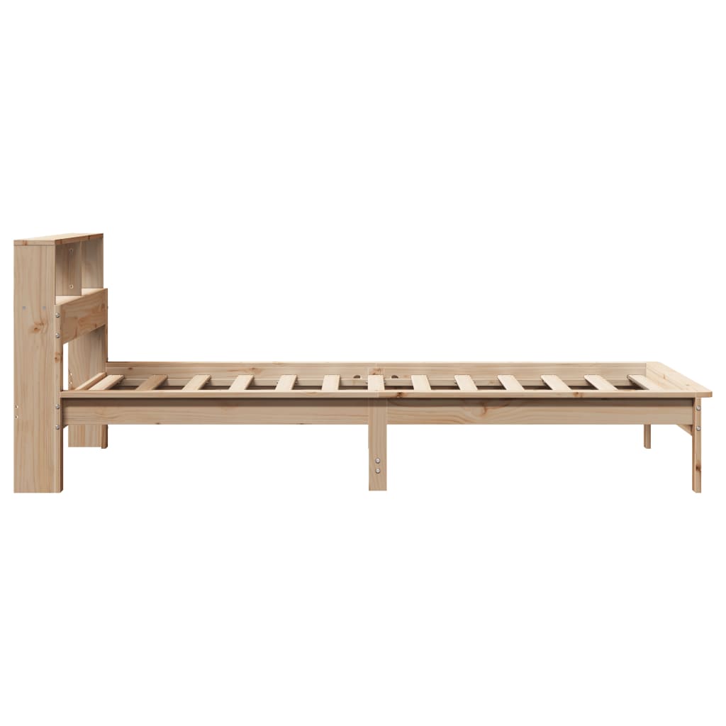 vidaXL Cama con estantería sin colchón madera maciza de pino 90x200 cm