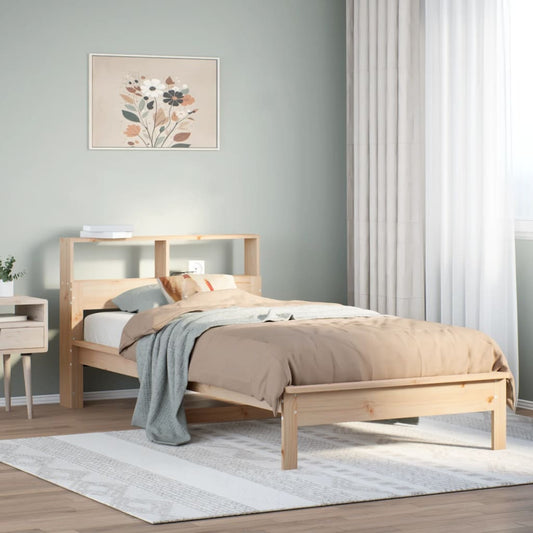 vidaXL Cama con estantería sin colchón madera maciza de pino 90x200 cm