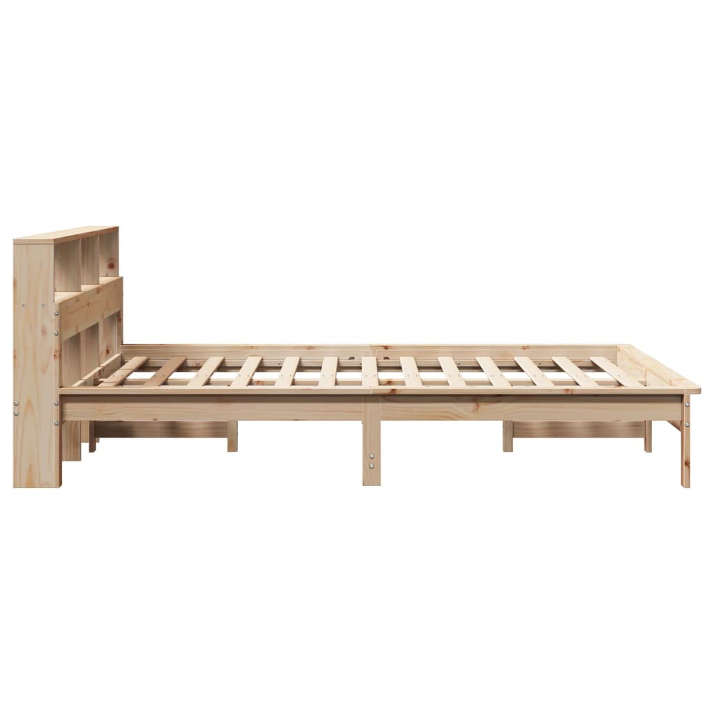 vidaXL Cama con estantería sin colchón madera maciza de pino 120x190cm