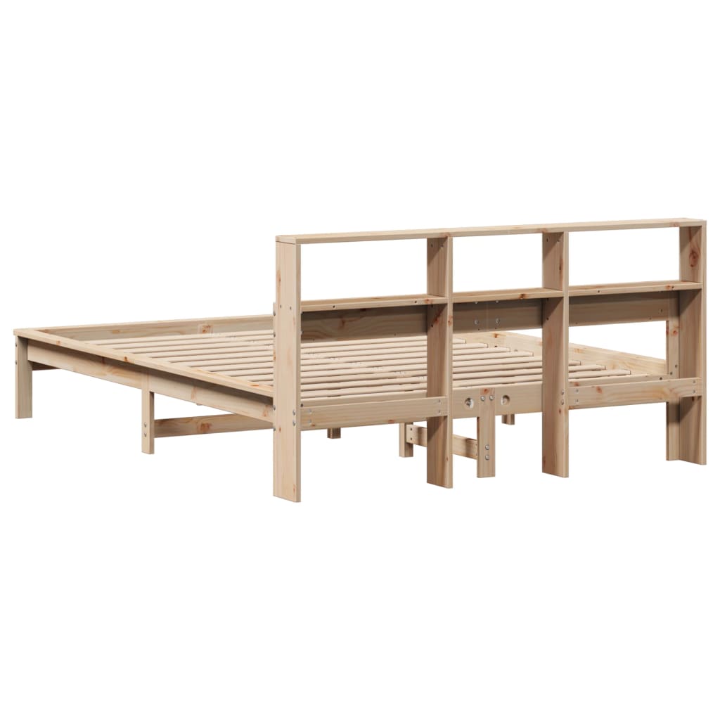 vidaXL Cama con estantería sin colchón madera maciza de pino 120x190cm