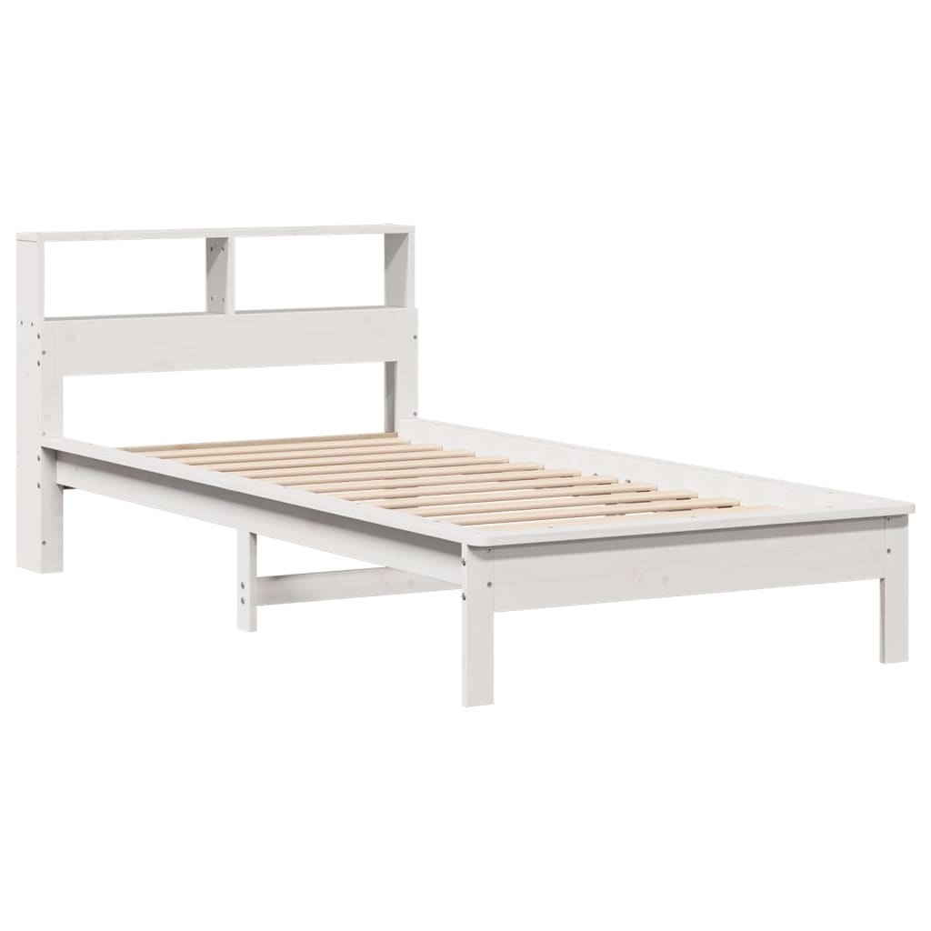 vidaXL Cama con estantería sin colchón madera maciza de pino 90x190 cm